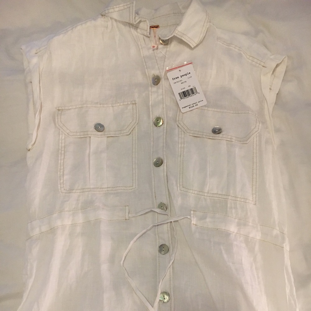Free People Linen Midi Dress NWT